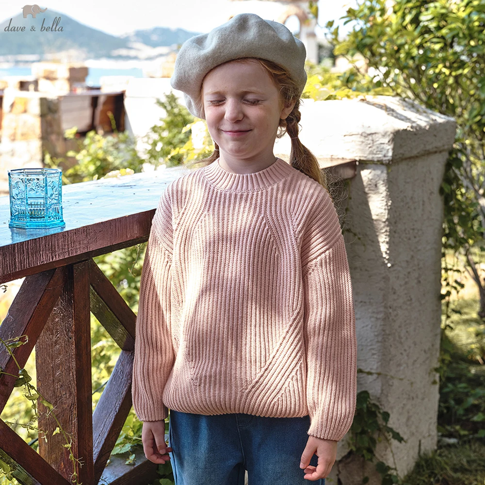 

Dave Bella, детский осенне-зимний теплый пуловер, свитер для девочек, вязаный свитер, верхняя одежда, детская одежда DK4254046