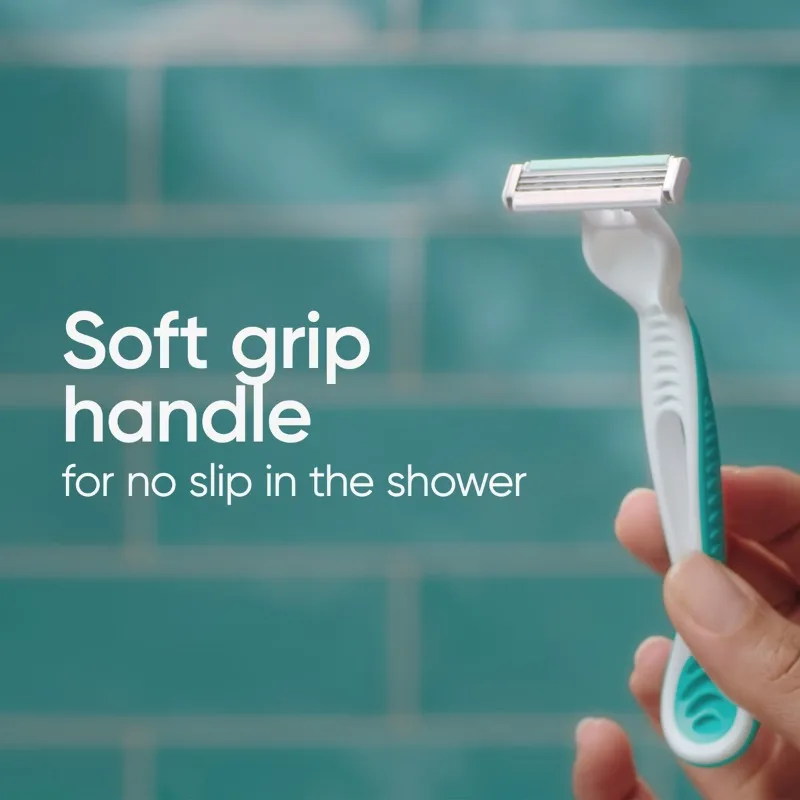 Women’s 3-Blade Disposable Travel Razors for Sensitive Skin, Portable Smooth Shaving Body Razors view 7