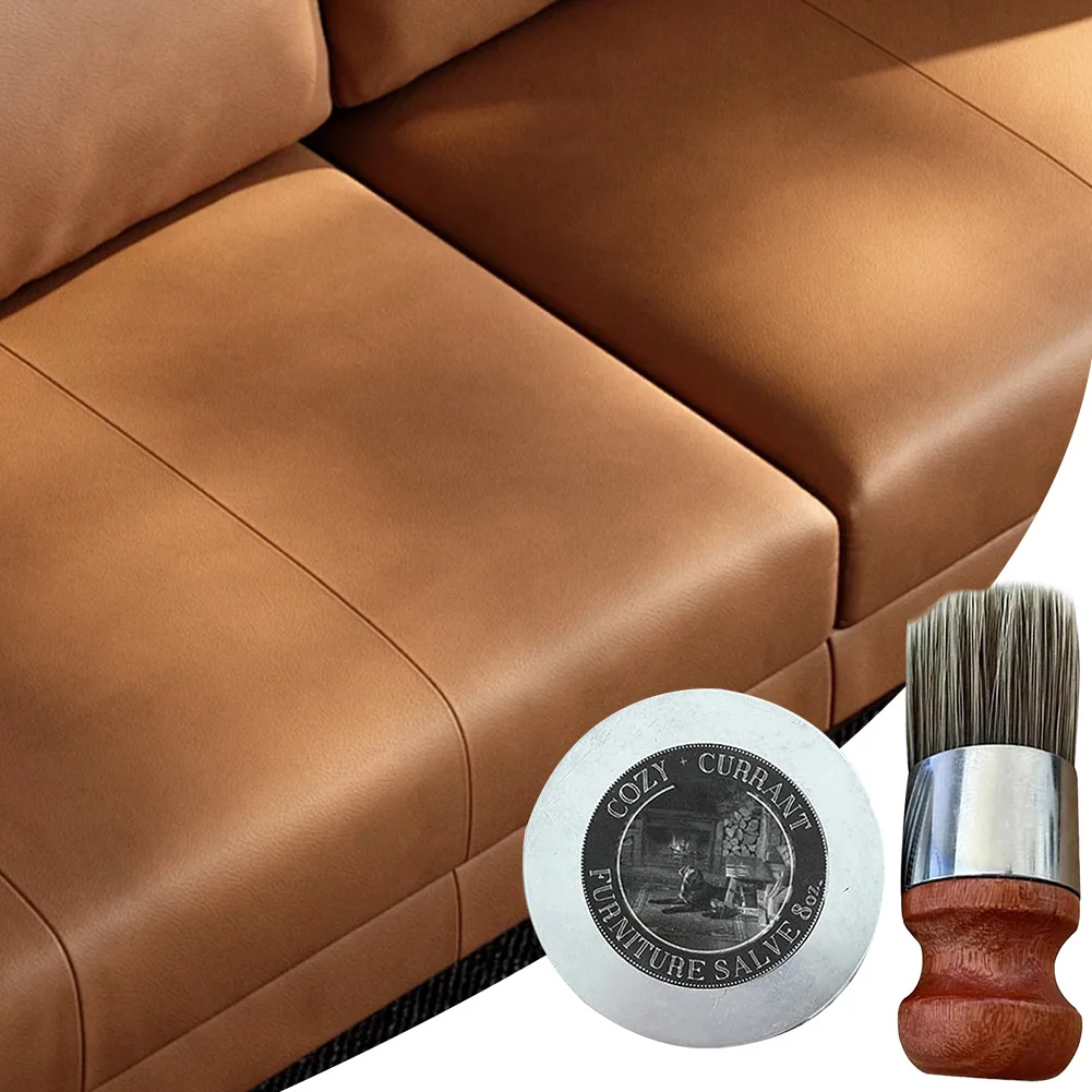 Leather Furniture Salve Leather Refurbish Salve with Brush Protective Furniture Salve Long-Lasting for Prevent Dryness Cracking