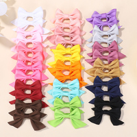 40Pcs Random Color Kids Bows Hair Clips for Baby Girls Handmade Plaid Bowknot Hairpin Barrettes Photograph Hair Accessories