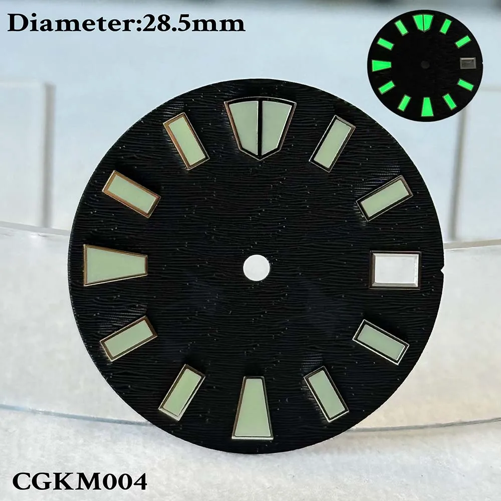 28.5mm Green Night Light Warrior Ocean N H35 Aseptic Dial Watch Accessories Customized Watch No Logo