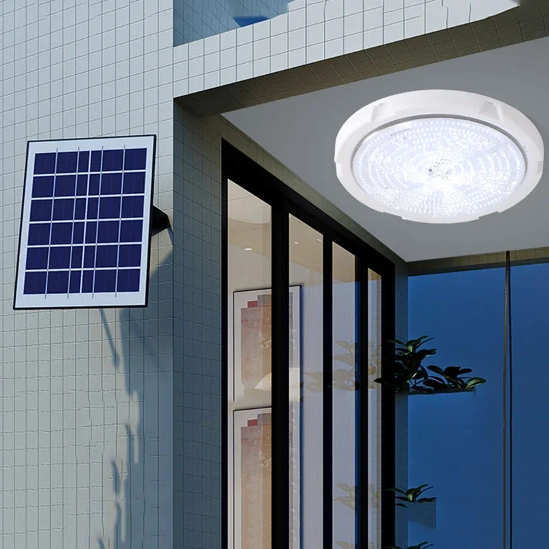 60/100W LED Solar Ceiling Light Pendant Light Outdoor Indoor Solar-Power Lamp with Line Corridor Light for Garden Decoration Hot