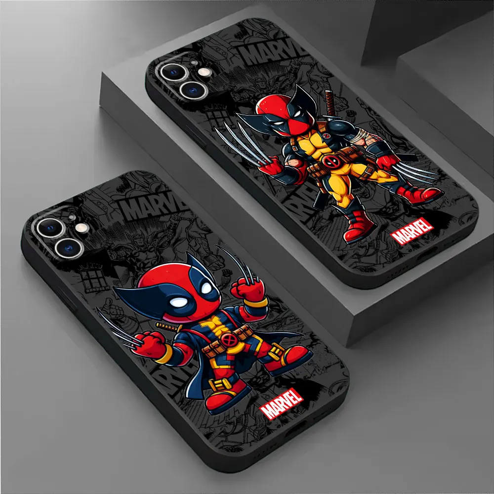 Deadpool Wolverine Phone Case for Google Pixel 8 Pro 6 Pro 7 Pro 6a 7a Black Soft Matte Cover