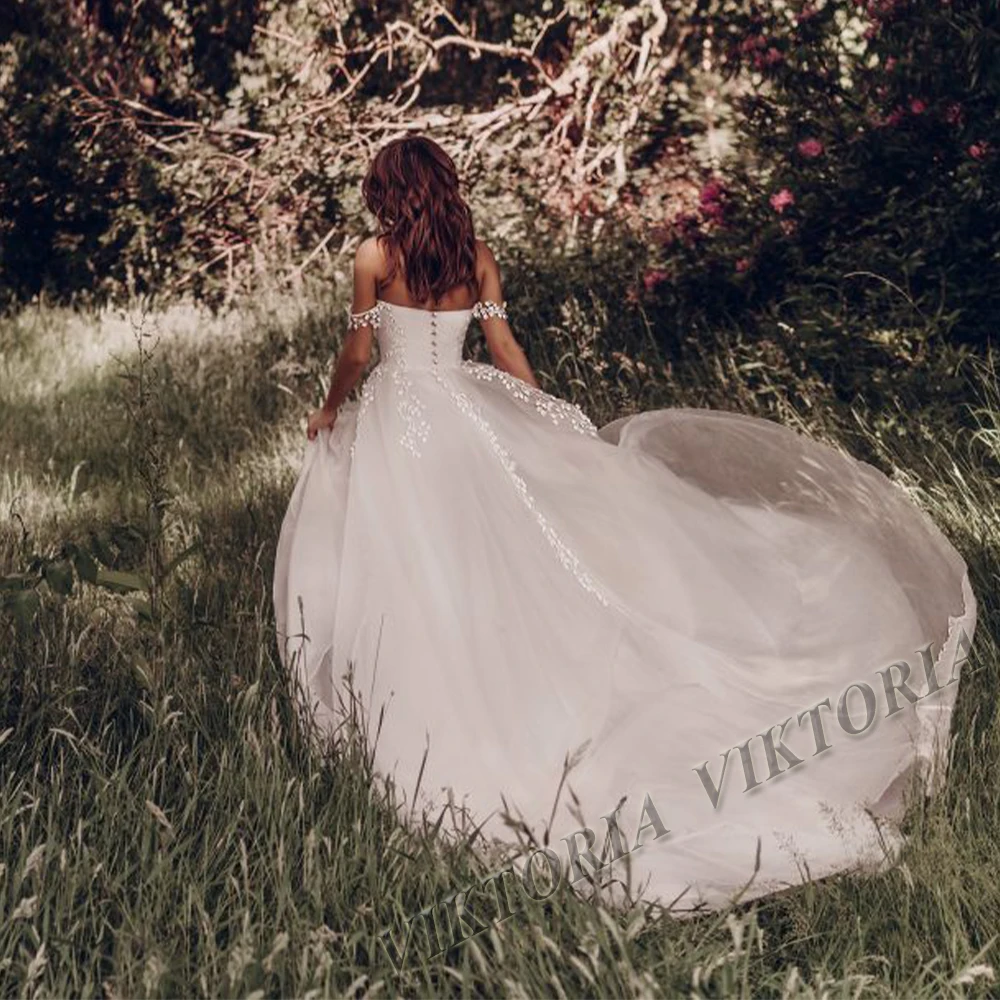 VIKTORIA-Robe de Mariée Classique pour Femme, Ligne A, Éducative, Faite sur Commande, 2023