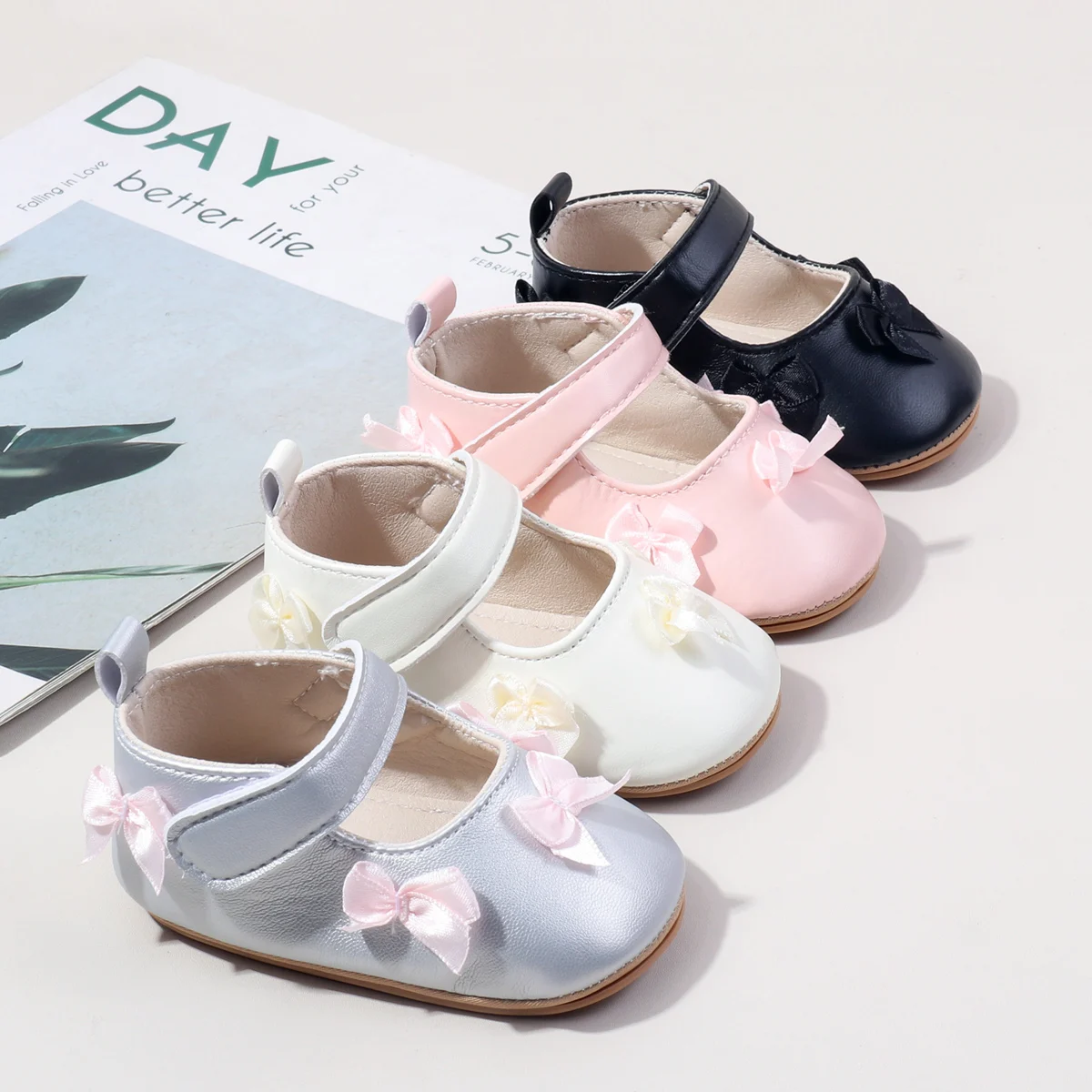 

2025 Spring And Autumn Baby Girls Pre-walking Toddler Shoes With Beautiful Design High Quality PU Leather and TPR Sole