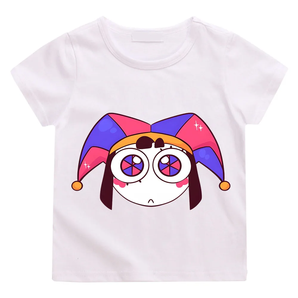 Incredibile DIGITAL CIRCUS Cartoon Pomni t-shirt bambini manica corta ragazzi ragazze top stampa Casual Streetwear primavera estate top