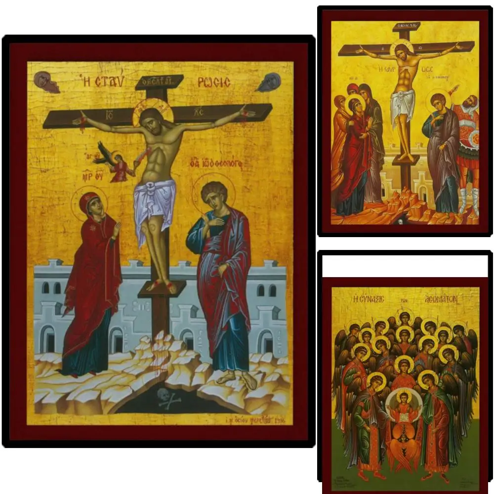 Panagia Athonitissa Icon Virgin Mary Greek Orthodox Byzantine Wall Art HD Canvas Print for Home Altar Christian Religious Gift