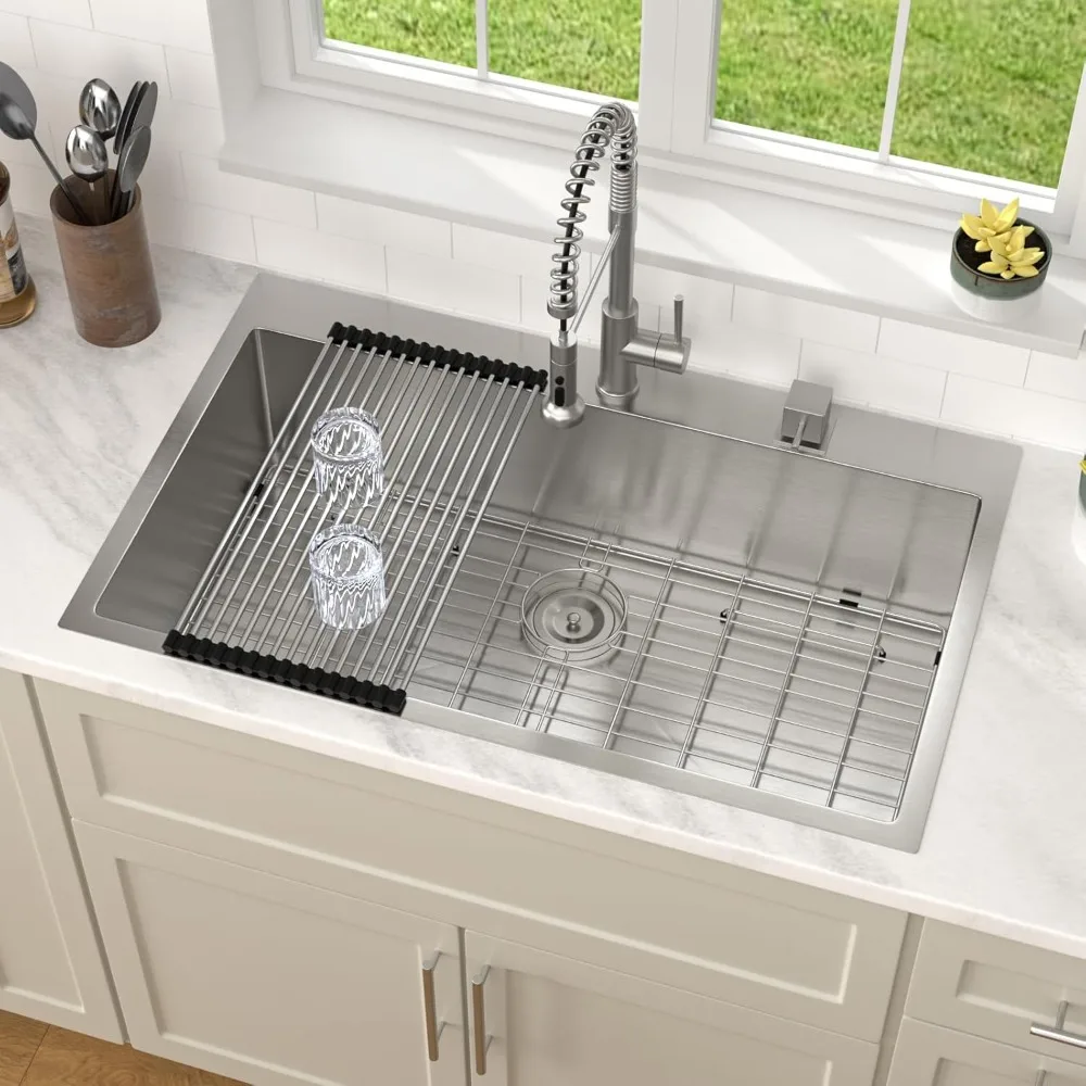 

Лабораторная мебель - Большая кухонная мойка 36 дюймов, встраиваемая, из нержавеющей стали 16 калибра, с одной чашей, глубокая, 9 дюймов в глубину