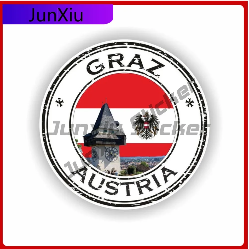 

Graz Austria Seal Sticker Round Funny SUV Car Scratch Cover Body Decoration Vinyl Decal For Car Truck SUV Window Bumper Laptop