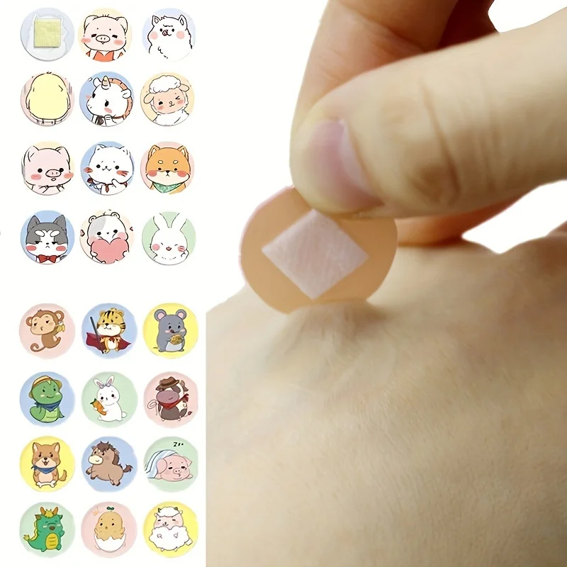 120pcs Cartoon Band-Aid Round Band Aid for Children Kid Skin Vaccine Injection Hole Patch Wound Plaster Kawaii ​Adhesive Bandage