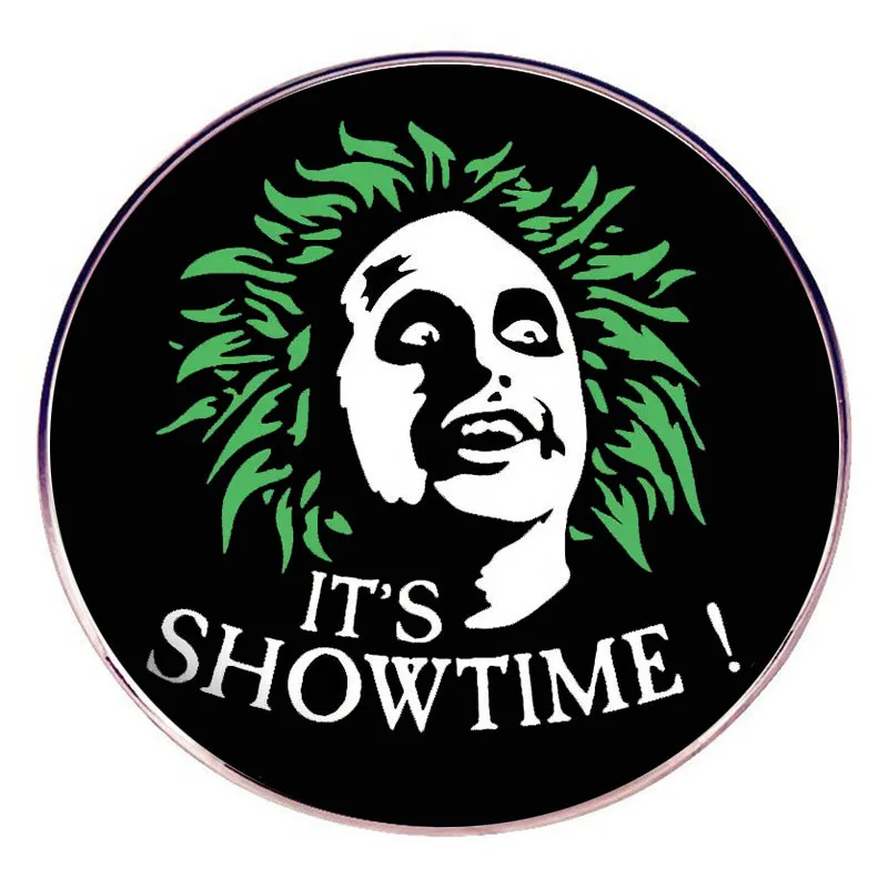 It\'s Showtime Enamel Pins Beetlejuice Lapel Badge Broszka Ozdoba Biżuteria