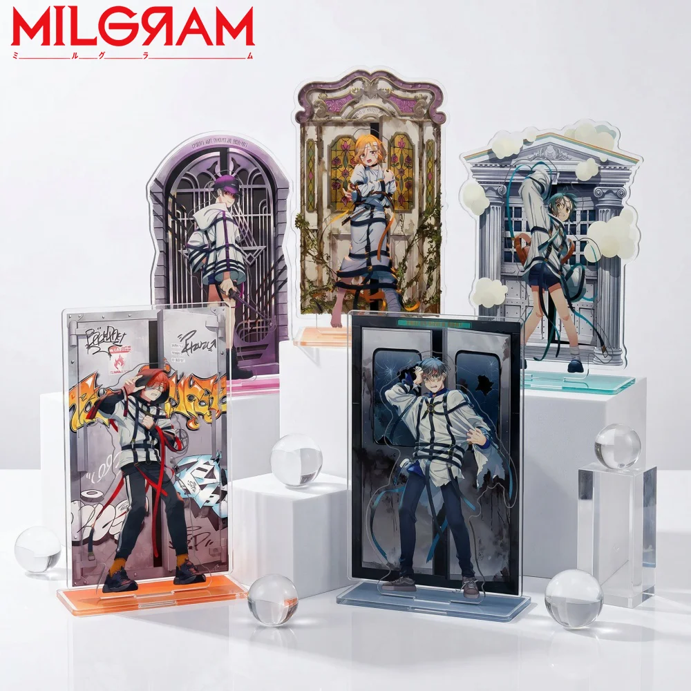Anime MILGRAM Acrylic Stand Haruka Sakurai Futa Kajiyama Mikoto Double-slot Figure Display Key Desktop Ornament Fans Gift