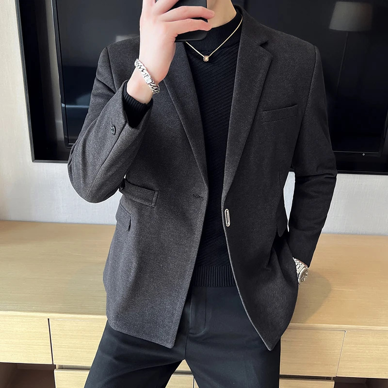 2023 Brand Clothing New Autum Coat Mens Tuxedo Fashion Casual Suit Jacket Stage Men\'s Business Blazers Costume Homme S-3XL