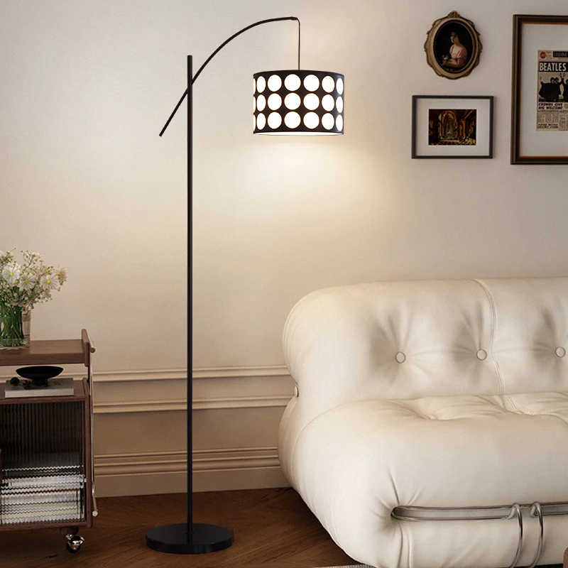 

Nordic Minimalist Fabric Shade Led Fishing Floor Lamp Study Living Room Home Decor Sofa Standing Lights Bedroom Bedside Lamps