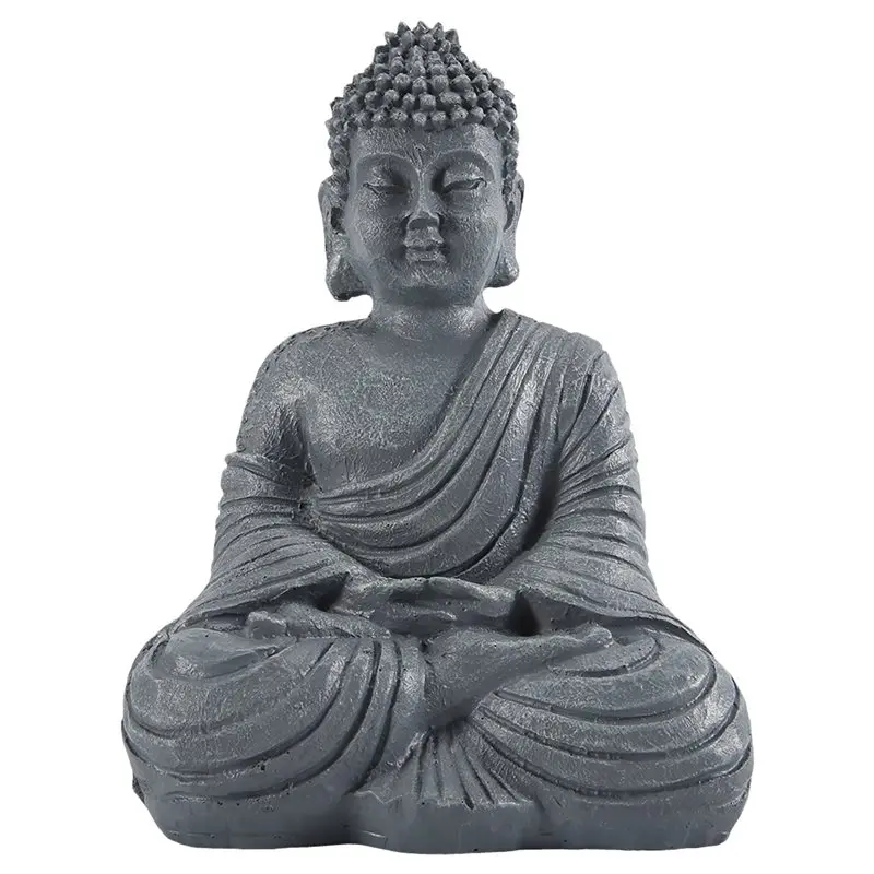 AFOURT-Vintage Garten-Buddha-Statue für Innen- und Außenbereich, Zen-Buddhismus-Figur, Skulptur, Dekoration für Zuhause, Büro und Geschäft – Detail 3