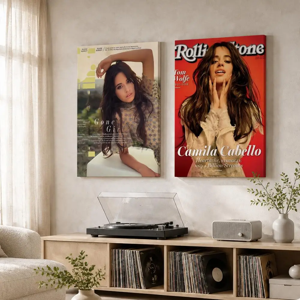 Camila C-Cabello Singer Framed Wall Painting Wood Canvas Poster For Living Room Bedroom Hallway Office Home Decor Gift