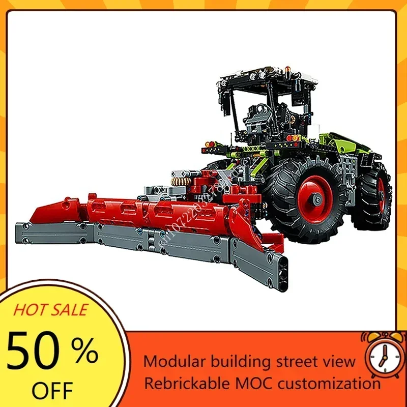 MOC-42054 High-Tech CLAAS XERION 5000 TRAC VC Building Block for Trailer Self Dumping Trailer Engineering transport vehicleToy