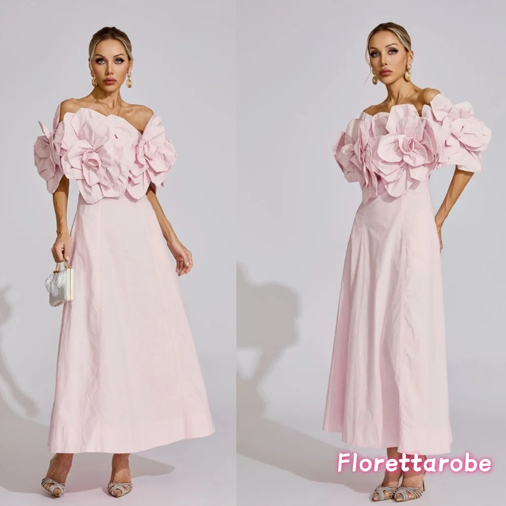 

Customized Elegant Long Prom Dress for Women Slash Neck Off Shoulder Sleeve High Waist Spliced Appliques Evening Dresses Female