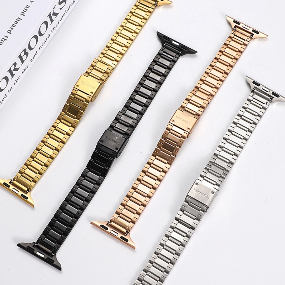 For apple watch ultra2 ultra 49mm 9 8 7 41mm 45mm se 6 5 4 40mm 44mm stainless steel strap iwatch 3 38mm 42mm thin slim strap