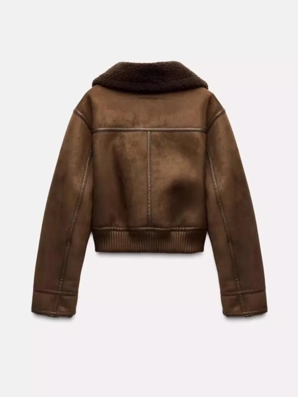 Herbst Winter Neue Ankunft frauen ort Lamm Pelz Wildleder Jaet Mantel Inteated Leder Und Pelz Thiened Lange Sve Zipper