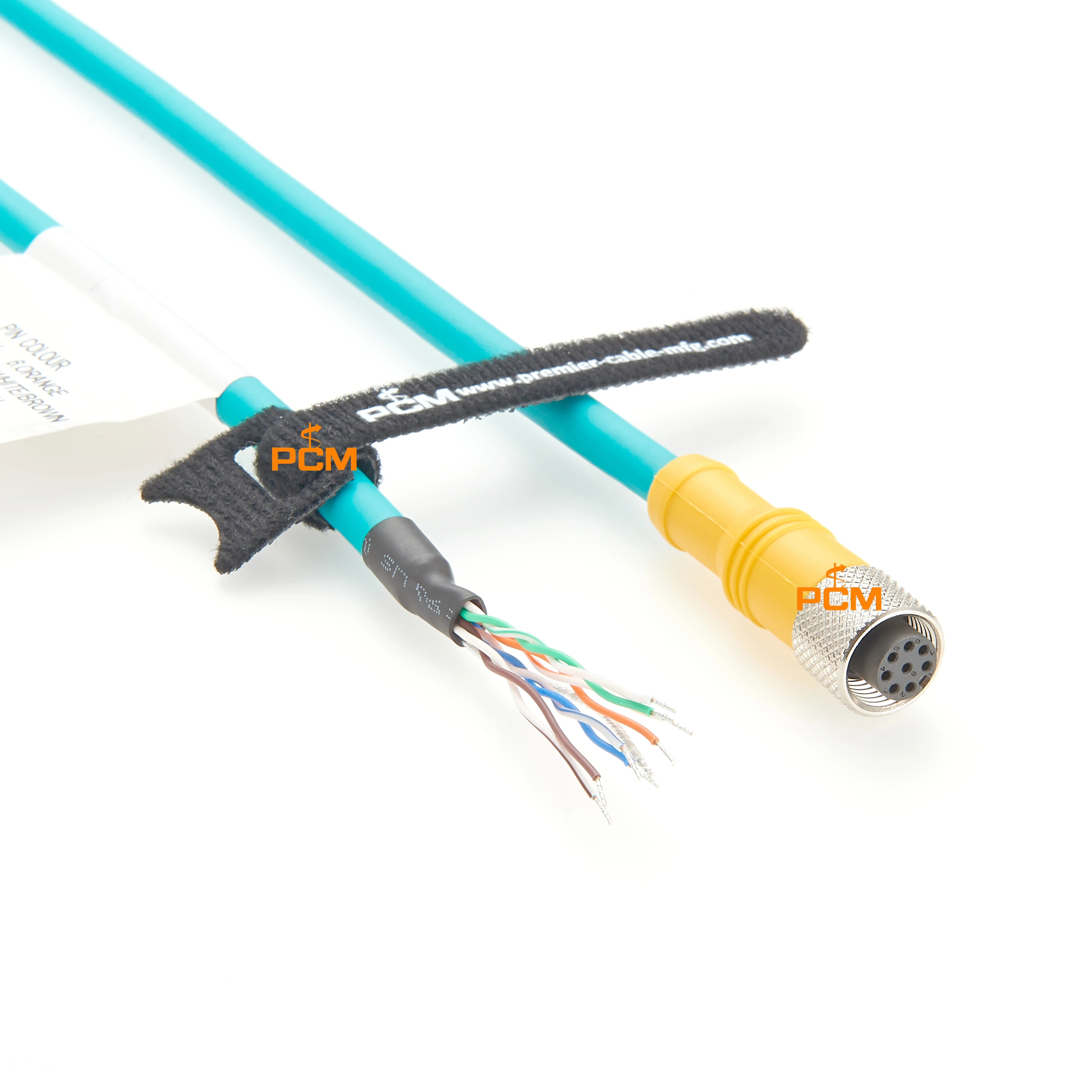 M12 A-Typ Verbindungskabel Wasserdicht IP67 8-Pin A-Code Sensor IO Stromkabel Weiblicher Luftfahrtstecker mit Kabel für Cognex Vision – Detail 3