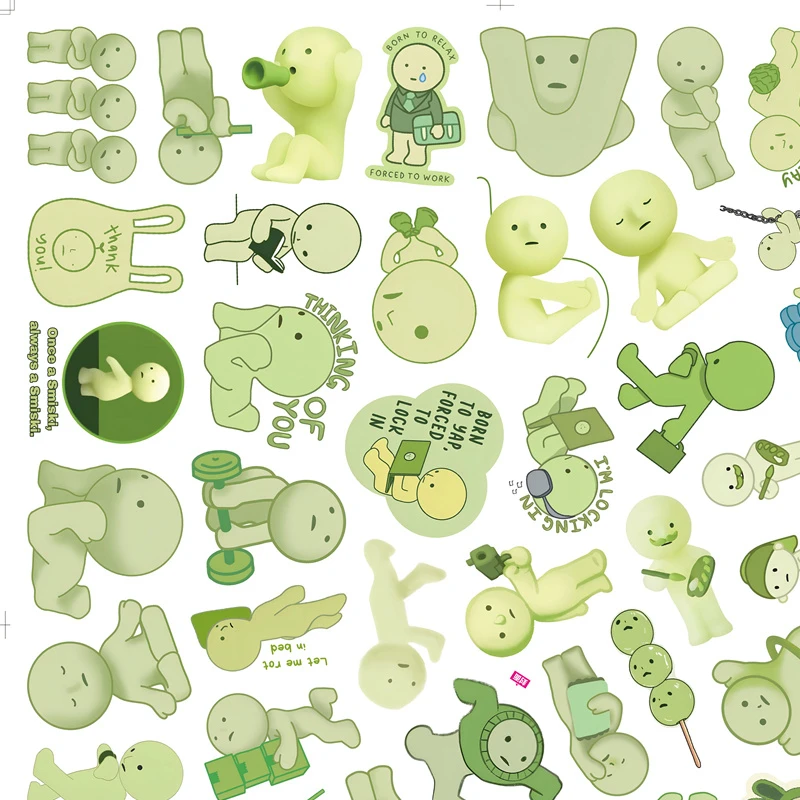 58 قطعة ملصقات Smiski سوني الملاك Smiski العمل ملصق مائي DIY بها بنفسك الهاتف الغيتار المحمول دفتر حقيبة كوب ملصق مقاوم للماء #4