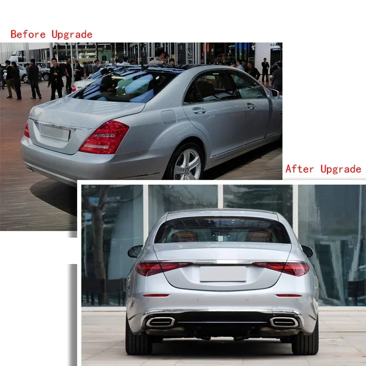 W221 Upgrade W223 M Style BodyKit Trunk Lid Door Panels LED Headlights Tail Lights Rearview Mirror Hood Bumper Body Kit