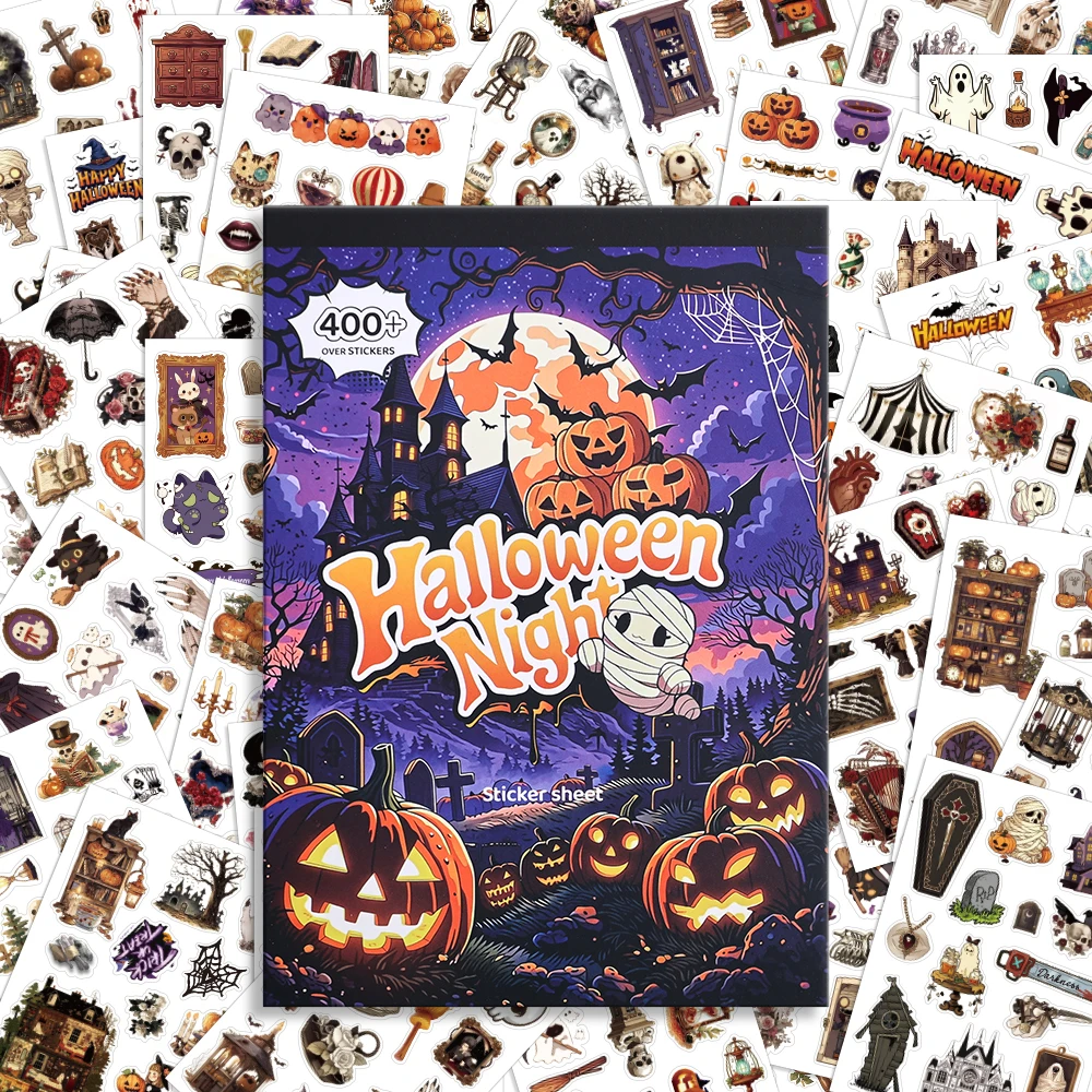 Artwork Craft - 30 Pcs Halloween Sticker Book 400+