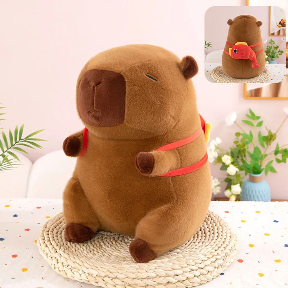 Creativo pez Koi capibara muñeco de peluche relleno PP algodón simulación capibara juguete suave Animal relleno capibara muñeca regalos de cumpleaños