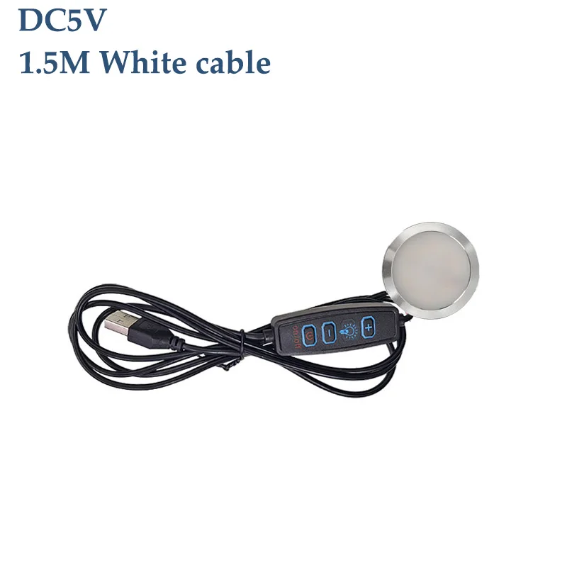 1pc DC5V USB  LED 8mm Ultra-thin Dimmable 3W Downlight  Surface Mounted Lamp Mini Light Jewelry Display Ceiling Indoor Spotlight