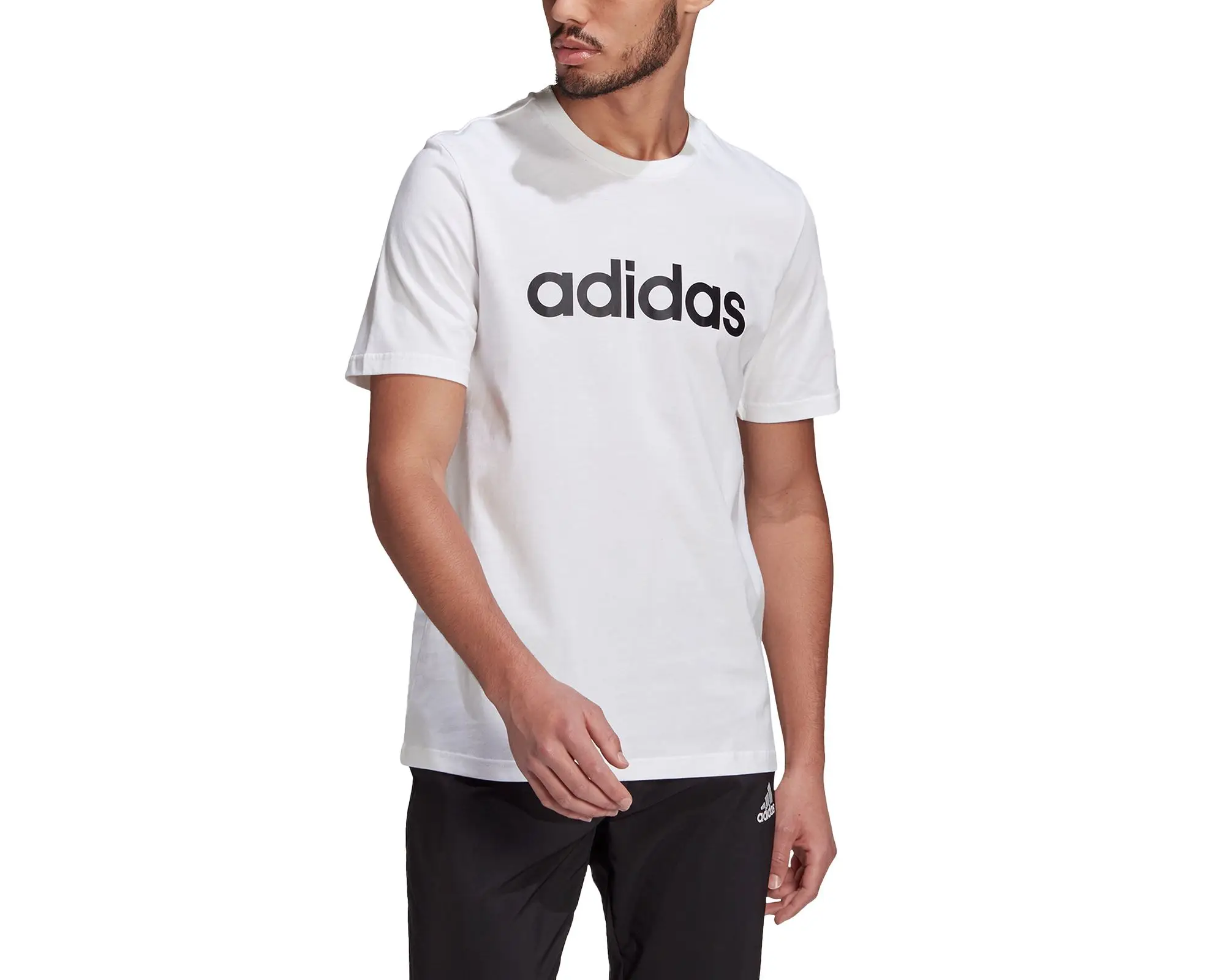 

Adidas Original men's Daily Wear t-shirt White Color Sports Training Training Sports Daily M Lin Sj T-Shirt