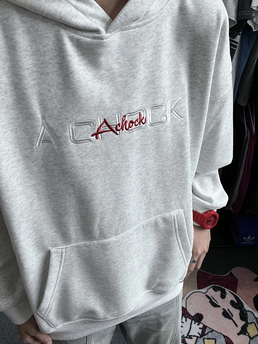 

Мужская толстовка American Sle с вышивкой в виде цветочных узоров, осенне-зимняя, свободного кроя, модная повседневная верхняя одежда