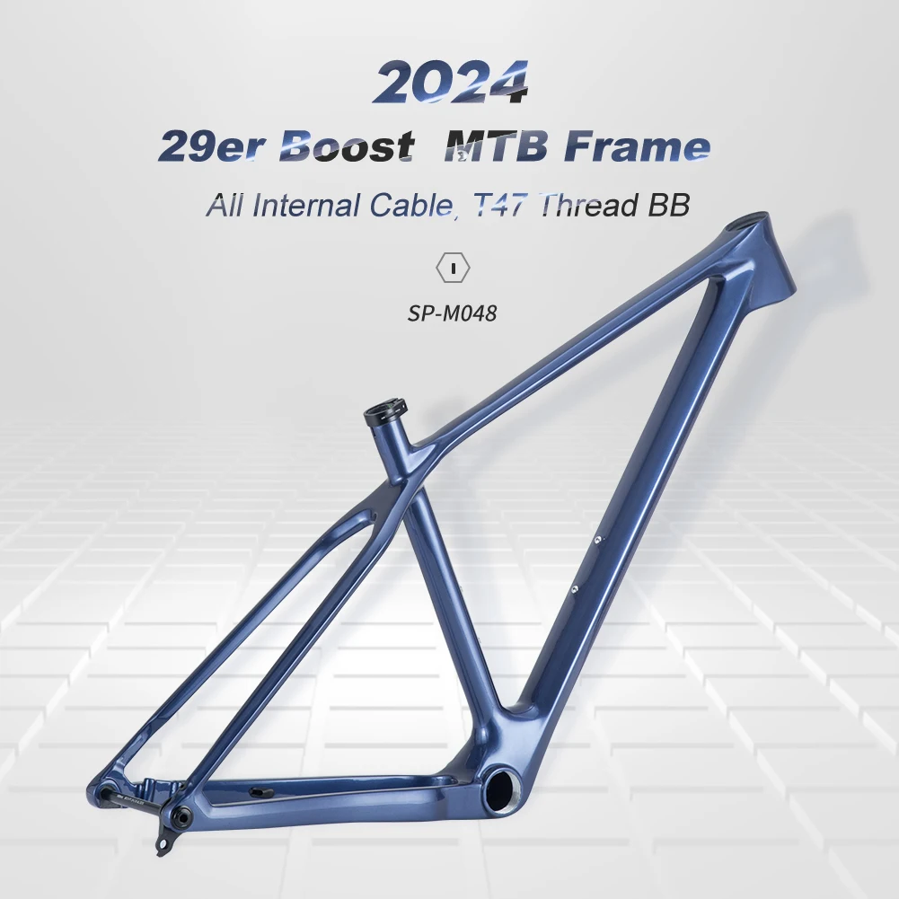 Spcycle 2024 New T1000 Carbon MTB Frame UDH Hanger T47 BB  Full Hidden Cable 29er Hardtail Carbon Mountain Bike Frame