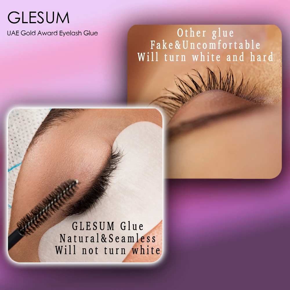 Glesum Queen Fast Dry Glue for Faux Mink Eyelash Extensions Professional Adhesive for Individual and Volume False Eye Lashes