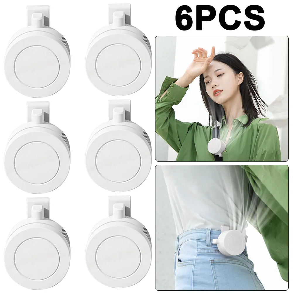 

Безлистный мини-вентилятор с зажимом для шеи, поясной вентилятор с воздушным охлаждением, 3-скоростной USB-вентилятор (белый)