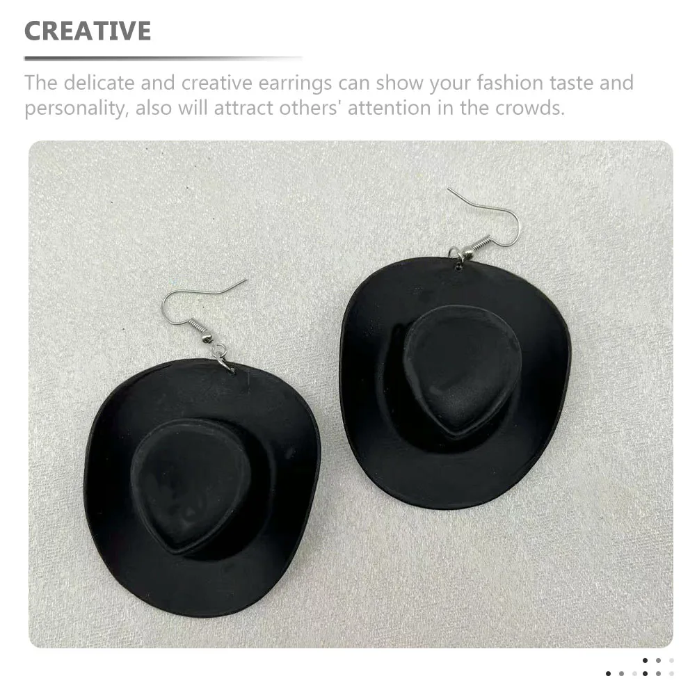 

Cowboy Hat Costume Women Long Lasting Dangle Party Cowboy Hat Dangle Earrings Earrings Design Party Jewelry Gift