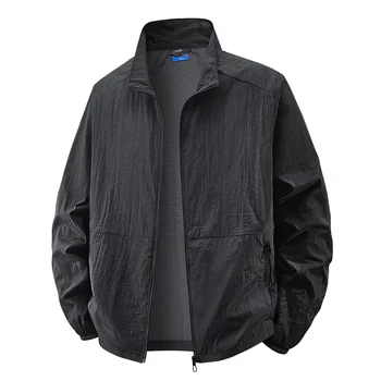 Men's UPF 50+ Sun Protection Jacket - Lightweight Windbreaker with Stand Collar Breathable & Packable for Hiking Running Travel 5 Men's UPF 50+ Sun Protection Jacket - Lightweight Windbreaker with Stand Collar Breathable & Packable for Hiking Running Travel 5
