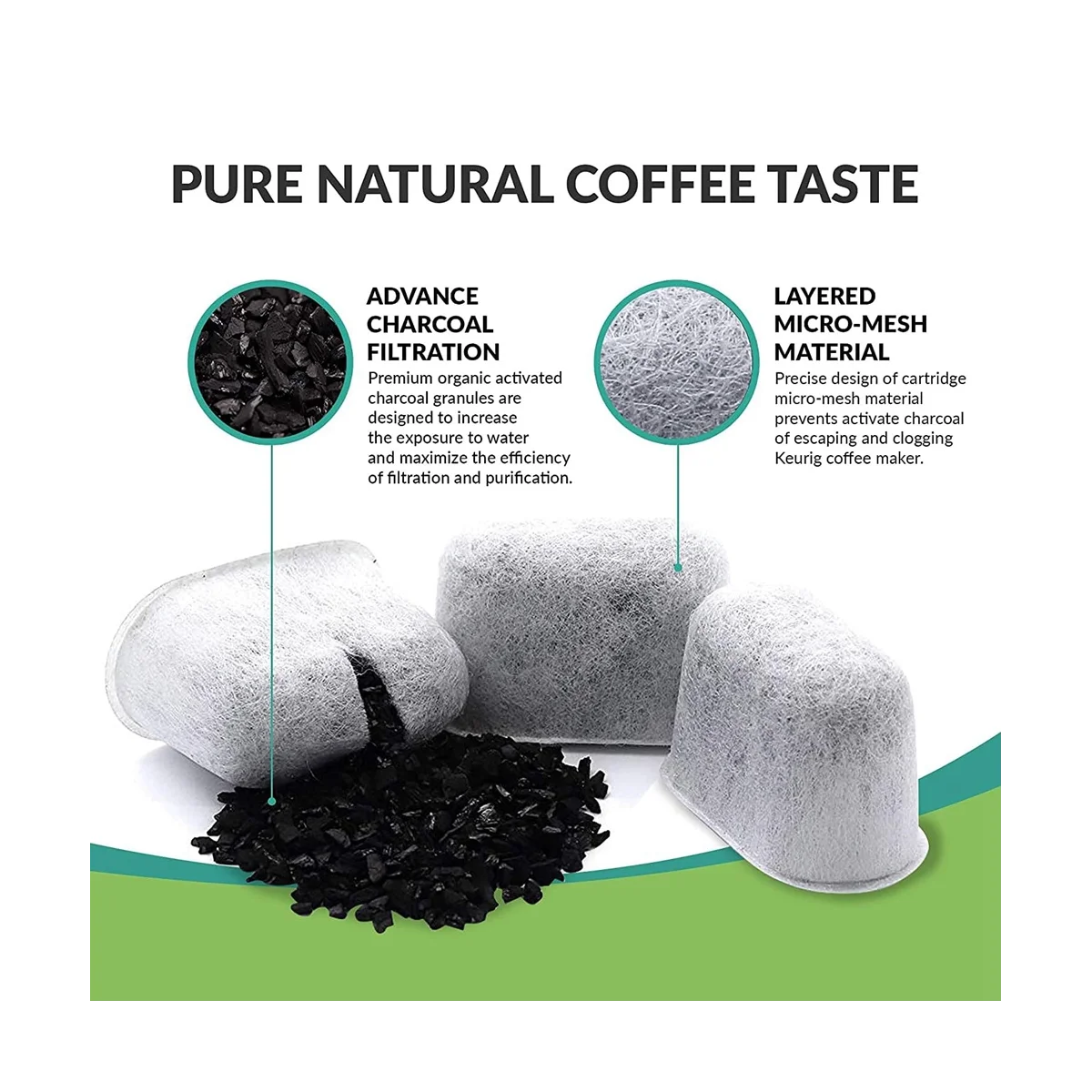 يتضمن فلتر القهوة لأجزاء ماكينة صنع القهوة 2.0 وK-Slim حامل فلتر خزان جانبي وخراطيش فلتر مياه