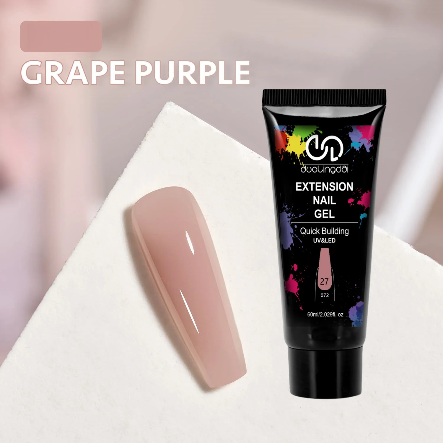 

HL 60G Fast-Drying Solid Nail for Press-On Nails, Extremely Strong Semi-Solid Gel,Long-Lasting (No Need for Additional Products)