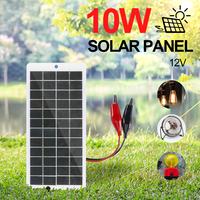 5/8/10W Solar Battery Charger with Carabiner 12V Cells Power Bank Polysilicon Solar Charger Plate Portable for 9-12V Battery