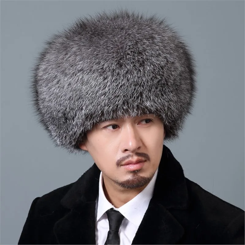 New real fur men's whole warm hat