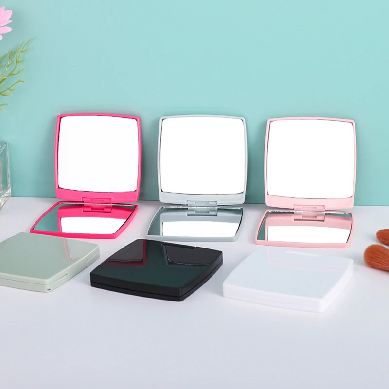 Foldable Makeup Mirror Mini Square Makeup Vanity Mirror Portable Hand Mirrors Double-sided Compact Mirror Pocket Cosmetic Mirror