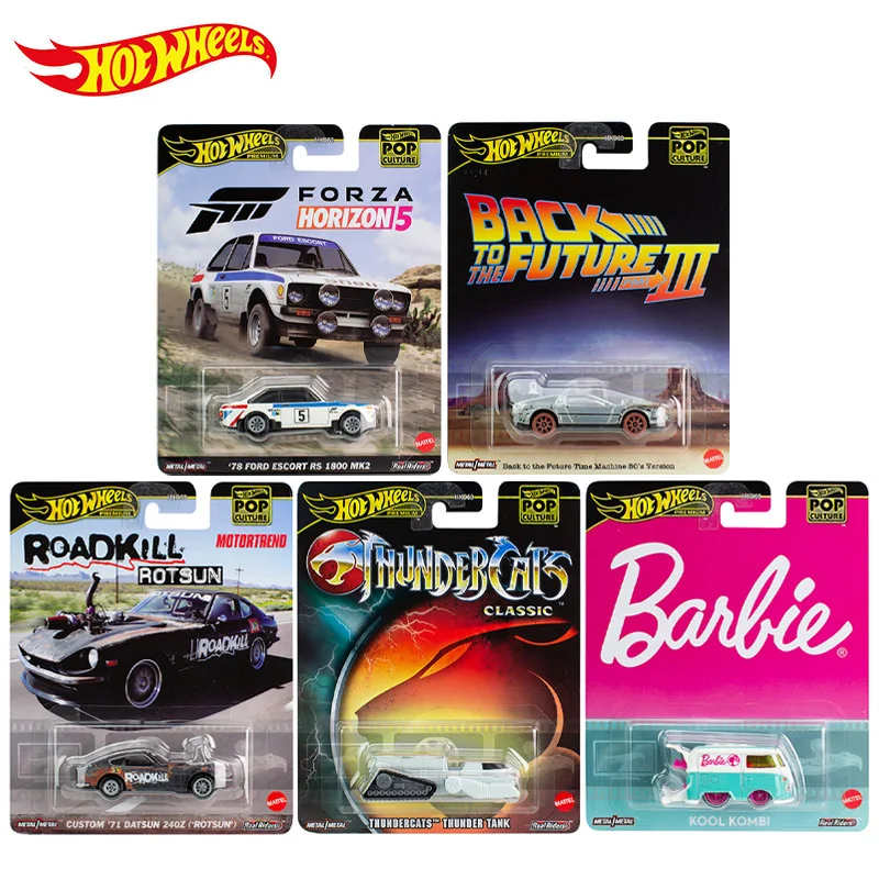 Coche de juguete personalizado para Ford Escort, modelo Premium juguete de Pop Culture, Barbie Kool Kobi Roadkill Rotsun, 2024, HXD63, Hot Wheels,