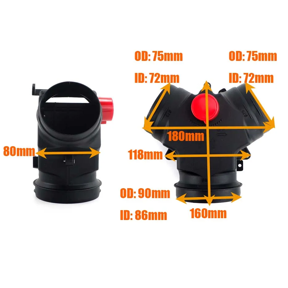 90MM to 75MM Valve Flap Adjustable Air Diesel Heater Vent Ducting T Branch Splitter Pipe Joiner Connector For Car Truck Camper