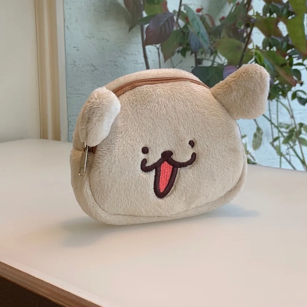 New Cartoon Kawaii Naughty Dog Dog peluche portamonete creativo Ins Cute Dog borsa portaoggetti portatile borsa per cuffie regalo di compleanno per bambini