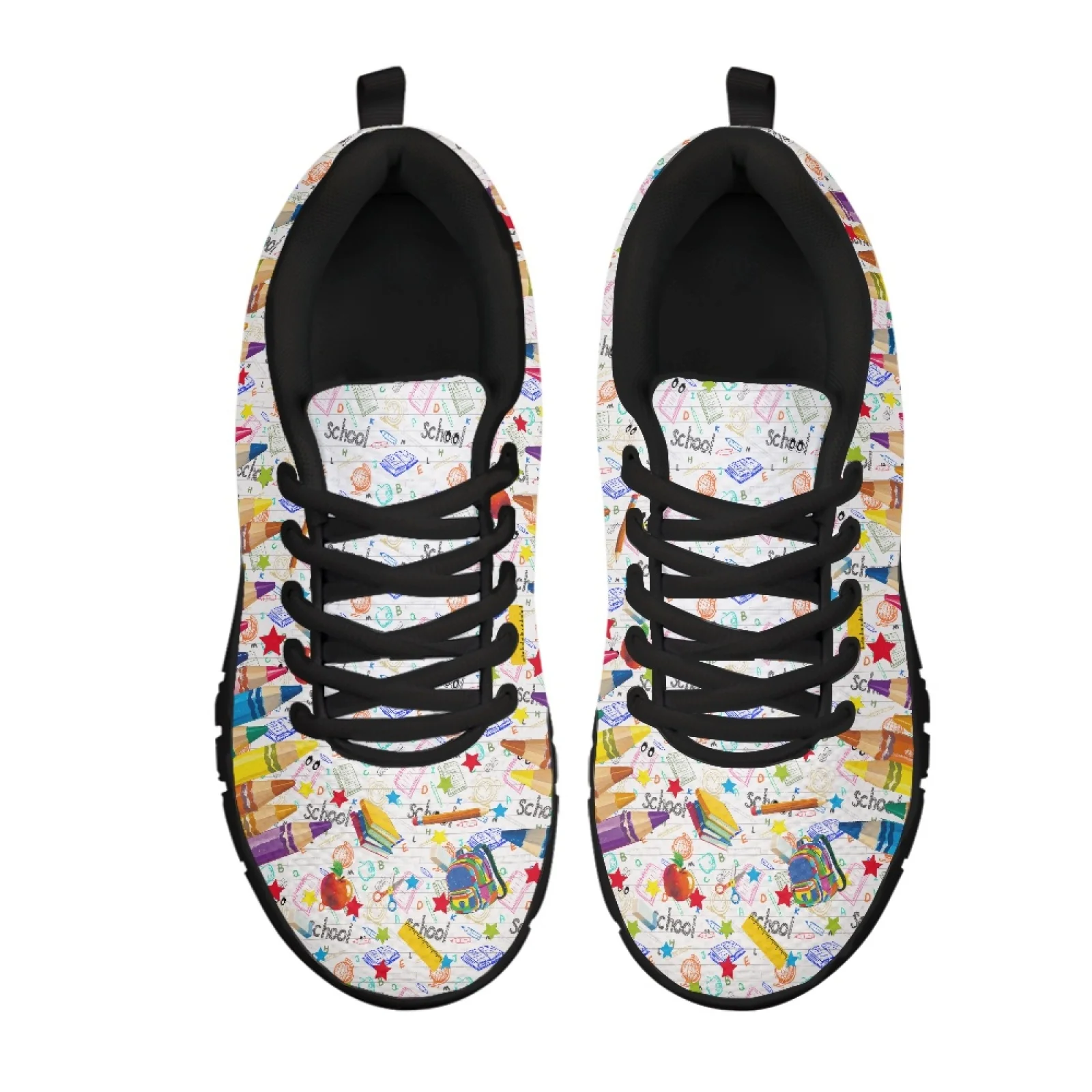 Coloranimal Colored Pencils Mens Cushioned Jogging Shoes for Long Standing Wear-Resistant Walking Shoe for Travel