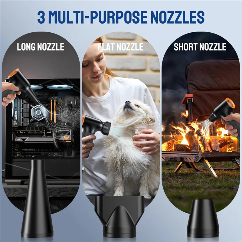 ABLL-圧縮エアダスター、ミニブロワーターボファン130000RPM - コードレスエアダスターブロワー、車のドライキーボードPCコンピュータ用