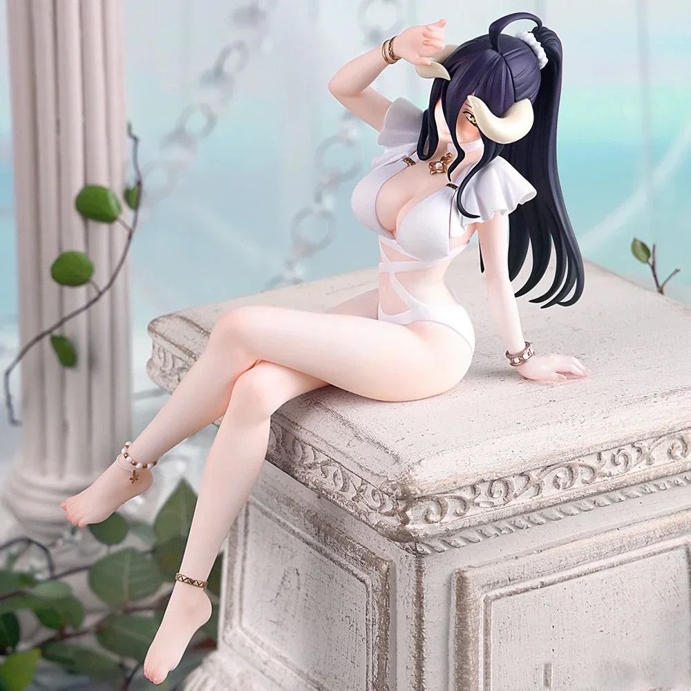 Overlord Figures Albedo Anime Figure Sexy Girl Swimsuit Sitting Figurine Model Pvc Statue Doll Collection Decoration Toys Gifts