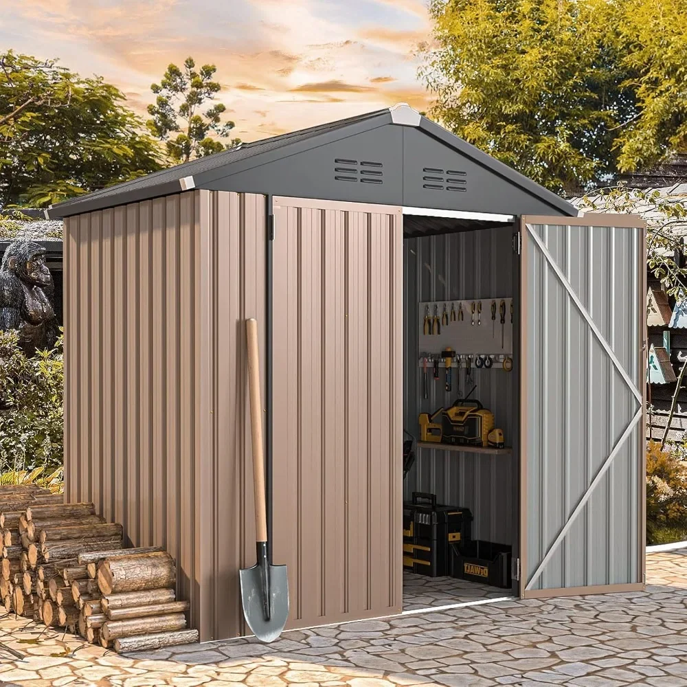 Storage Shed, Metal Sheds & Outdoor Storage Clearance, Utility and Tool Garden Shed for Backyard, Patio, Use with Lockable Doors