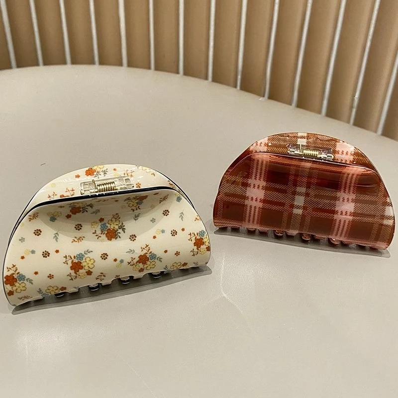 

Цветочный плед с уксусной кислотой, зажим для царапин, простые аксессуары для волос в стиле ретро для женщин, аксессуары для волос Ins Style